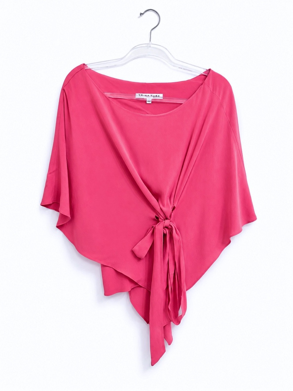 Trina Turk Pink Front-Tie Draped Blouse